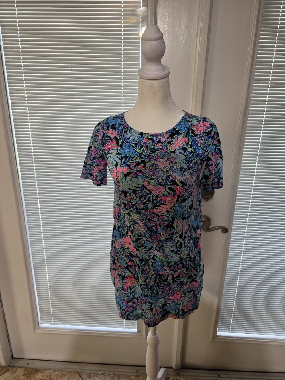 Lilly Pulitzer Girls Mini Marlowe Dress Onyx Let's Get Wild Cheetah Large 8-10
